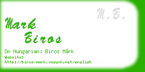 mark biros business card