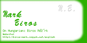 mark biros business card